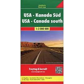 USA - Kanada Süd, Autokarte 1:3.000.000: Citypläne, Touristische Informationen, Ortsregister. 1:3.000.000