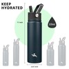 Konokyo 22oz Stainless Steel Bottles with 3 Lids Sport Insulated