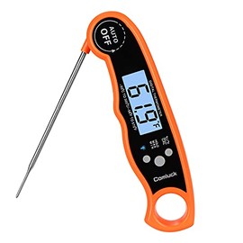 Comluck Instant Read Meat Thermometer - CA001 Digital Oven Cooking Food Min Max Thermometer Magnetic Waterproof with Backlight for Adults Kitchen Grill Steak Outdoor BBQ Barbecue Milk Candy Baking