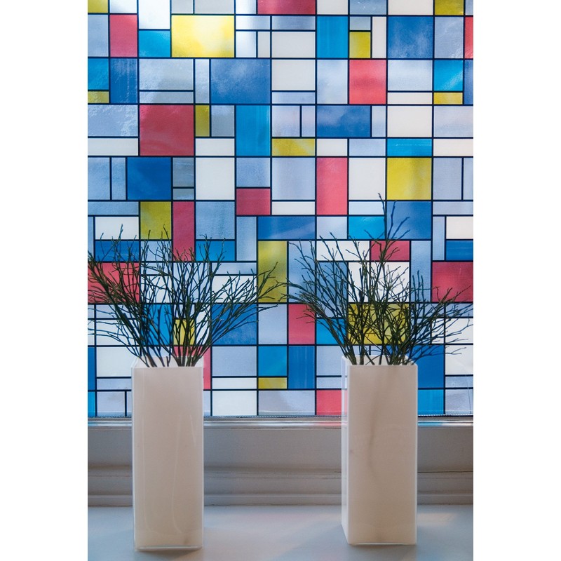 Fablon FAB10520 Mondrian Window Film, Multicolor