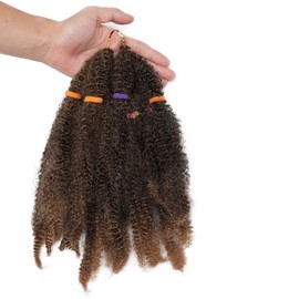 3 Bundles Marley Twist Hair Crochet Afro Marley Kinky Curly Hair Extensions Synthetic Braiding Hair Extensions Black Mix Coffee Brown