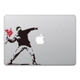 Kind Store MacBook Air / Pro Macbook Sticker Decal Molotov Guy Banksy Flower The Molotov Guy with Flowers Bnaksy M597