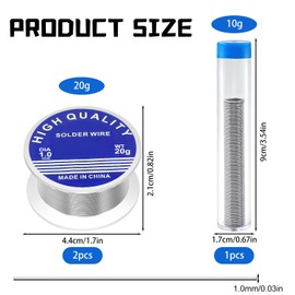 3Pcs Soldering Wire, 20g/1.0mm Solder Tin Wire, 8g/0.8mm Practical Solder Wires with Rosin Core, Low Melting Electronic Soldering Wire on Roll, Solder Wire with Flux for Electric Repairing