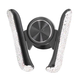 Entatial Adjustable Auto Cell Phone Mount, Firm Bling Car Phone Holders Rhinestone Anti Scratch Universal for Girls for Women for Automobile Decoration(white)