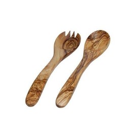 Kremers 7001 Salad Servers, Olive Wood, 19 cm, Natural
