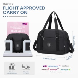 BAGZY Wizzair Vueling Eurowings Travel Bag Hand Luggage Bag 40 x 30 x 20 cm 25 L Foldable Weekender Sports Bag Small Waterproof Suitcase Hand Luggage Bag for Aeroplane Hospital Bag Men Women, Khaki +