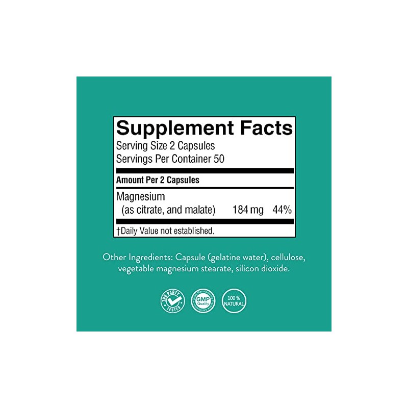 NATURE'S SUNSHINE Magnesium Complex Supplement, 100 Count