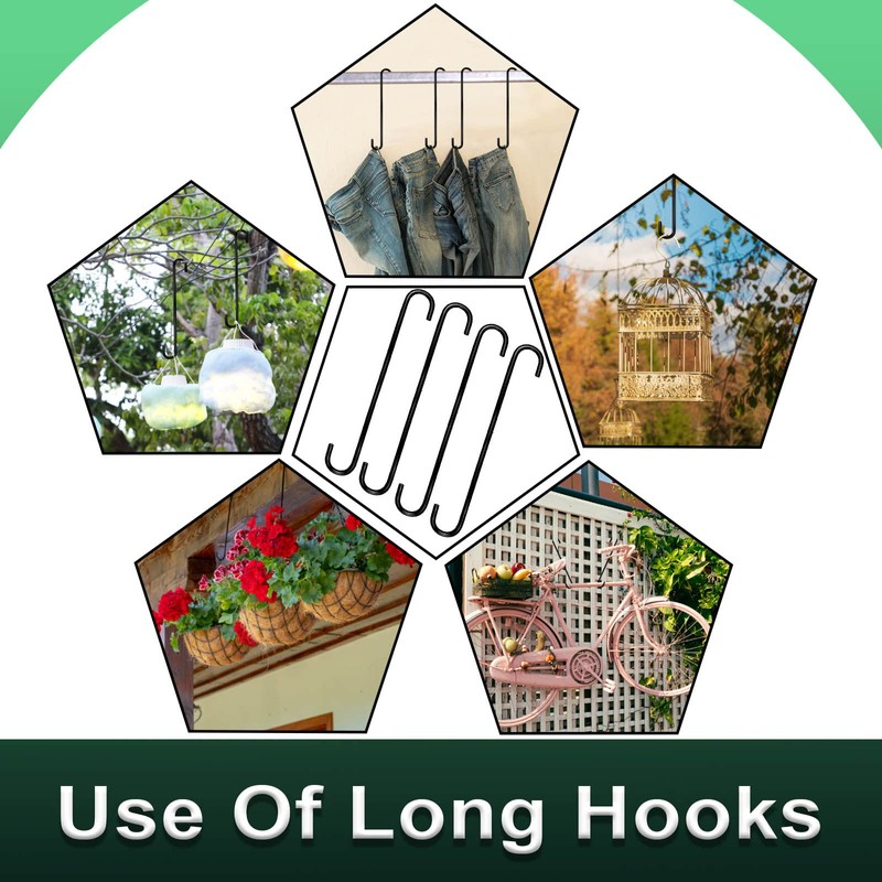 DINGEE 16 Inch S Hooks Heavy Duty,6 Pack Extra Large