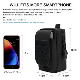 Flintronic Tactical Molle Pouch, Tactical Waist Bags, Utility EDC Belt Pouch, Fanny Packs for Menwith Zipper, for Sports, Hiking, Camping, Traveling