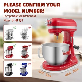 Mixer Slider Compatible with 5.5-8QT Kitchen Aid Stand Mixers, Kitchen Countertop Storage Mover Sliding Caddy Mixer Slider Mat for Kitchen Aid Stand Mixer Accessories Attachment (Bamboo - White)