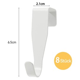 iguTrail Pack of 8 Stainless Steel for Hanging, Individually Coat Hooks, Inside, Colourful Hooks for Outdoor Door, Kitchen, Bathroom, Cabinet Door and Room Door (White)