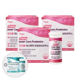 여성 질 유래 유산균 트리플 이너케어 프로바이오틱스 3박스 (3개월분) +구강유산균 1병 증정 / 여성 질 유래 유산균 트리플 이너케어 프로바이오틱스 3박스 (3개월분) +구강유산균 1병 증정