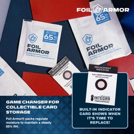 Foil Armor 2-Way Humidity Control Packs for Trading Cards | 65% RH Moisture & Humidity Packs for Flattening and Preserving up to 5 Cards | 8g Pack of 6