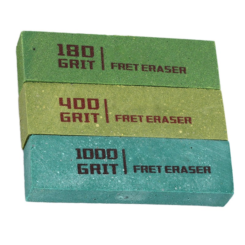3PCS Guitar Fret Erasers Fret String Polishing Abrasive Rubber Blocks