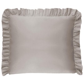 Balbina Pillowcase 80 x 80 cm for Children & Babies, Cotton Pillowcase for Children's Room, Pram or Cot, Cotton Pillowcase with Ruffle & Zip, Light Brown
