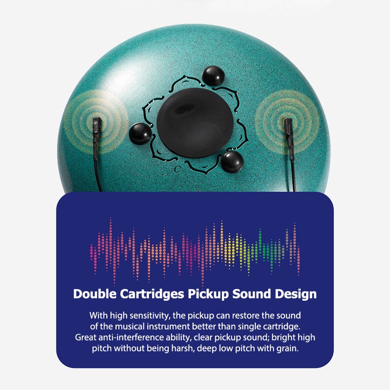 Hluru Magnetic Piezo Pickup Universal No Drilling Double Cartridges Pick-up