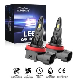 AUIMSOCO H11 H9 LED Headlight Ultra Bright Bulbs 8000K White 330000LM High/Low Beam KIT