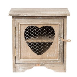 Clayre & Eef - Scatola Porta Uova c/ Cuore 19x19x14cm Legno naturale