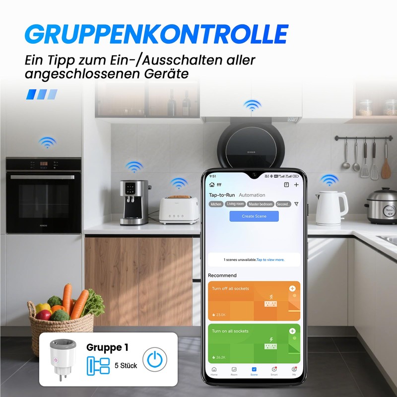 Oblinple WiFi Socket 16A Alexa Socket Smart Home WiFi Sockets