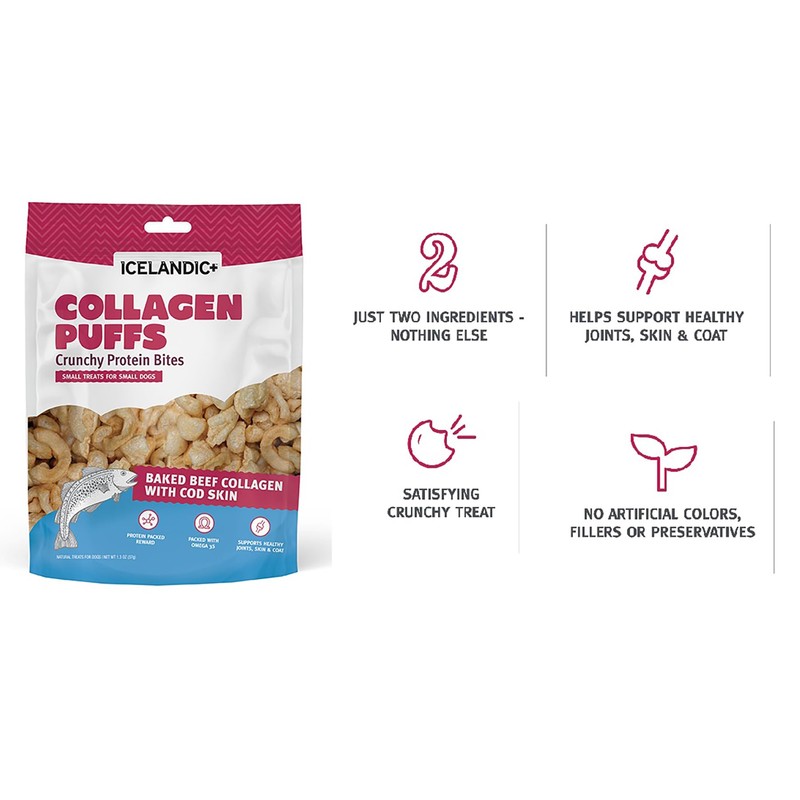 Icelandic+ Collagen Puffs: Baked Beef Collagen with Cod Skin 1.3oz