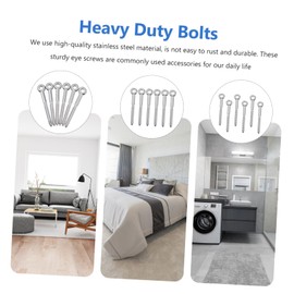 Hohopeti 6pcs Heavy Duty Eye Bolt Screws Set Self-Tapping Wood Screws Hook for Indoor Outdoor Use