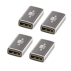 Togconn 8K DisplayPort Coupler 4 Pack, DP 1.4 Female to Female Connector DP Extension Adapter, Supports 8K@60Hz,4K@144Hz,4K@60Hz,4K@30Hz,2K, Compatible with HDTV, Monitors, Laptop, Projector