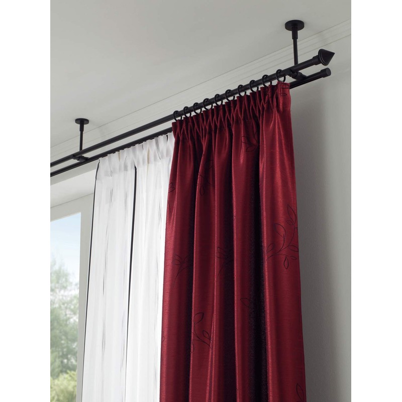 GARDINIA Memphis Series Ceiling Support for Curtain Rods, 2-Track Open,
