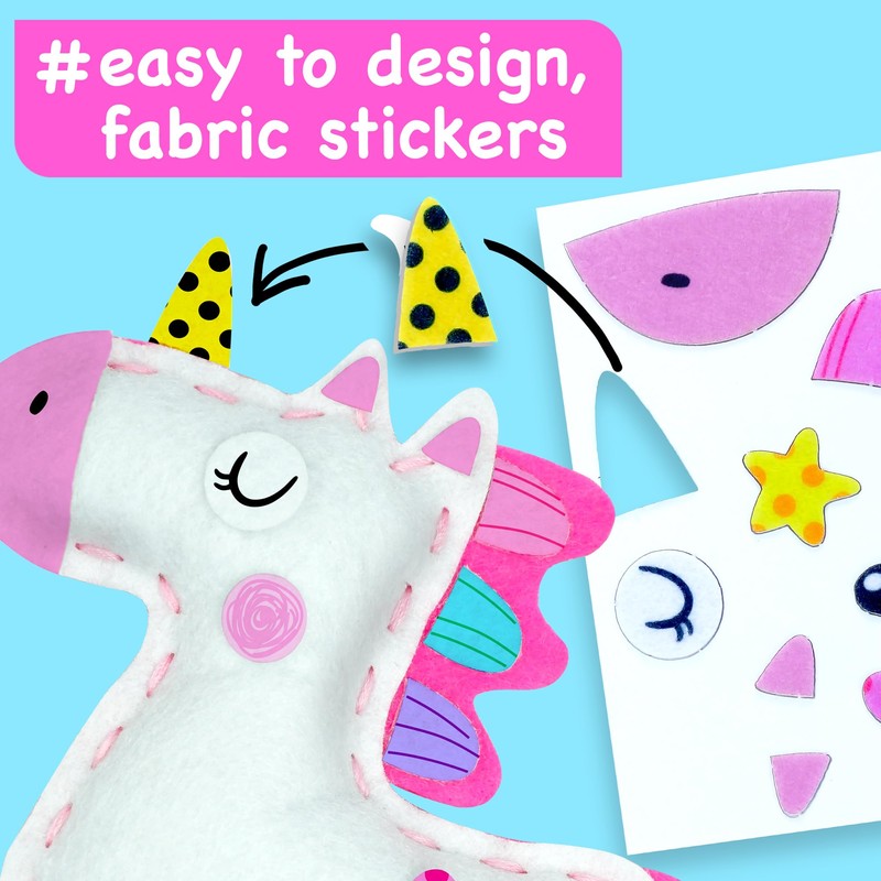 EZCRA Unicorn Sewing Kit for Kids Ages 4-8, 4 Easy