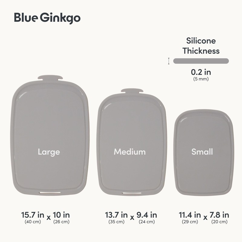 Blue Ginkgo Silicone Cutting Boards – Set of 3 (Small,