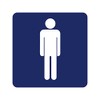 GOOD STUFF Blue Square Bathroom Sign with White Icon, Cute