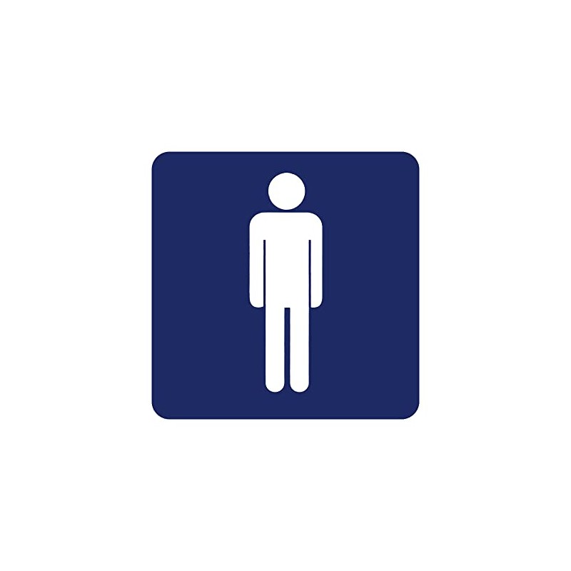 GOOD STUFF Blue Square Bathroom Sign with White Icon, Cute
