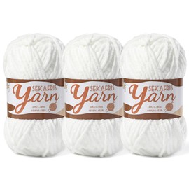 3 Pack Fluffy Velvet Yarn for Crocheting，Baby Blanket Yarn for Crocheting Soft，150g(196.8yds) Amigurumi Yarns，Plush Chenille Crochet Yarns，Puzzle Yarn for Crochet Weaving Craft(3 Snow White)