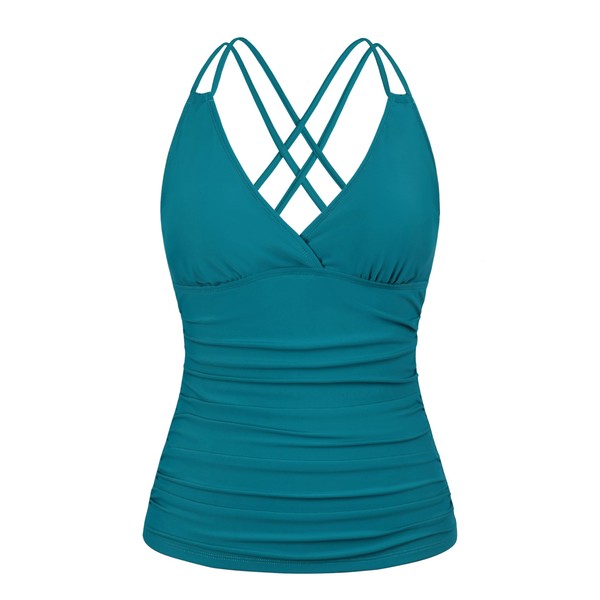 Mycoco - Traje de baño tankini con aros para mujer,