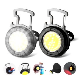 Rechargeable Mini LED COB Work Light 2000LM Portable Waterproof Flashlight 4 Light Modes Magnetic COB Light for Camping, Car Repairing, Emergency and Job Site Lighting Christmas Gift