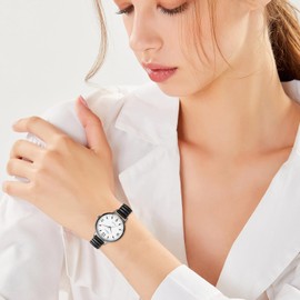 Wristwatch, Women's, Waterproof, Rainproof, Round Dial, Quartz, Large Dial, White Dial, Gold Case, Gold Strap, Quartz, Stainless Steel, Gift, Gift, Valentine's Day, Christmas, Anniversary, Birthday,