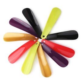 Arroyner 10Pcs Plastic Shoe Horn 6.3" Travel Shoe Horn for Men, Women and Kids Random Color