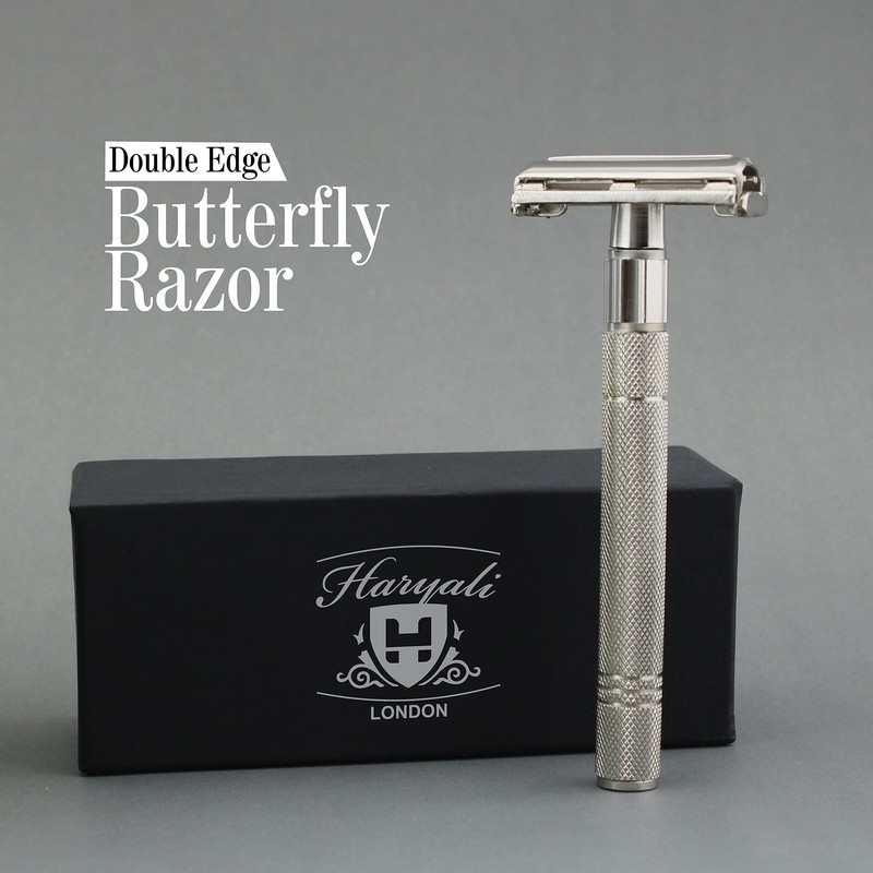 Twist Open Butterfly Style Men's Shaving De Safety Razor (Blades