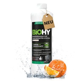 BiOHY Bodenreiniger f√ºr Wischroboter Station mit Orangenduft (1l Flasche) | Reinigungsmittel Konzentrat f√ºr alle Wisch & Saugroboter mit Nass-Funktion | Schaumarm & Streifenfrei | F√ºr alle B√∂den