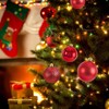 Christmas Tree Ornaments, 32 Pieces, 25mm, Red Shiny and Matte,