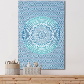 THE ART BOX Tapestry for Bedroom Aesthetic Tapestry Hippie Boho Indie Bohemian Mandala Large Tapestry Wall Hanging Turquoise Tapestry