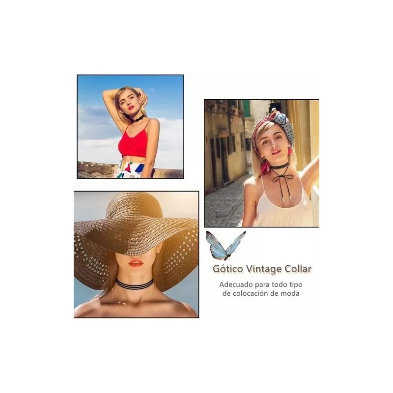 THE9SHOP 12 Collar De Gargantilla Ribbon Choker Necklace Para Mujer