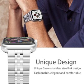 GTX13, GTX12 Smart Watches Band,Lamshaw 22mm Solid Stainless Steel Heavy Band with Butterfly Folding Clasp Link Bracelet Compatible With GZC GTX13, GTX12, ENOMIR GTX12, Tensky GTX12, uaue T60, QXQ T60, QCOQ T60 Smart Watches (Silver)