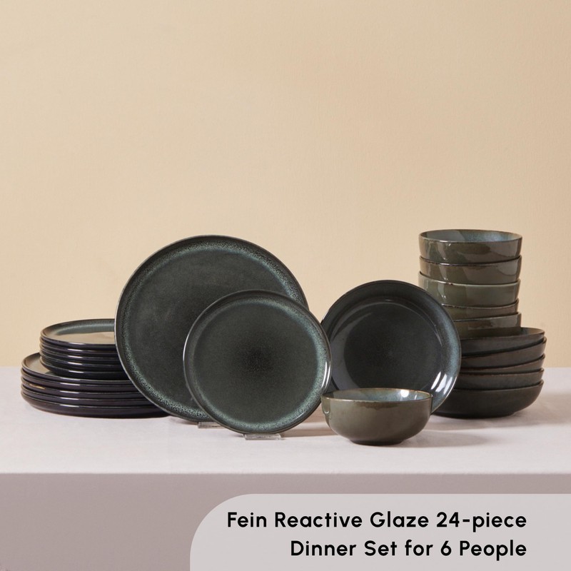 Karaca Fein 24 Piece Reactive Glaze Dinner Set for 6