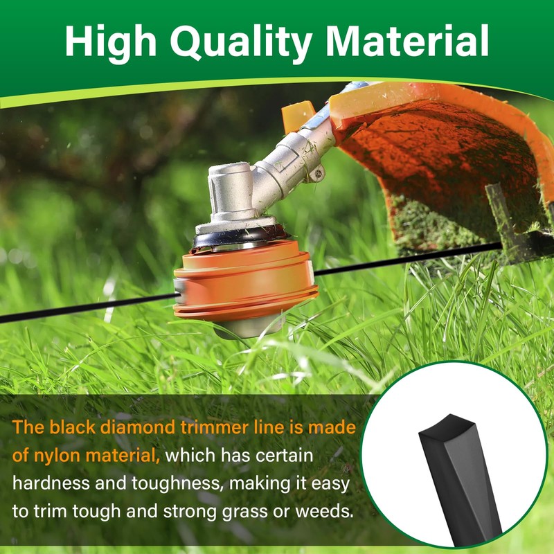 885ft 0.095" Black Diamond Trimmer Line Cutting String Replacement for