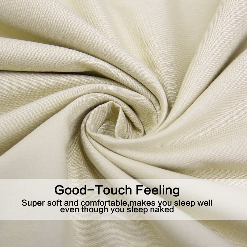 4 Piece Bed Sheet Set (Queen,Camel) 1 Flat Sheet,1 Fitted