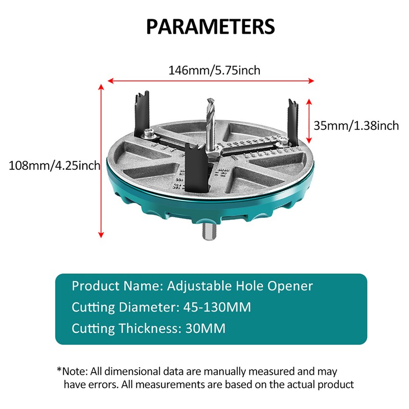 Multifunctional Universal Woodworking Hole Opener, Adjustable Punch Saw Tool For