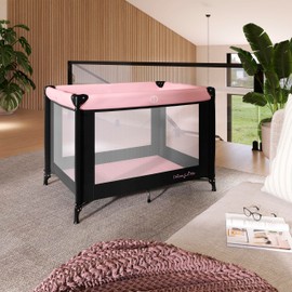 Dream On Me Nest Portable Playard , Award-Winning Lightweight Travel Playpen for Baby. Quick Fold, Mesh Sides, Foldable Mattress Pad, No-Tool Assembly, Meets ASTM/CPSC Standards -Pink