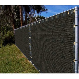 Ifenceview 8'x3' to 8'x50' Black Shade Cloth Fence Privacy Screen Fence Cover Mesh Net for Construction Site Yard Driveway Garden Pergolas Gazebos Canopy Awning 165 GSM UV Protection (8' x 25')