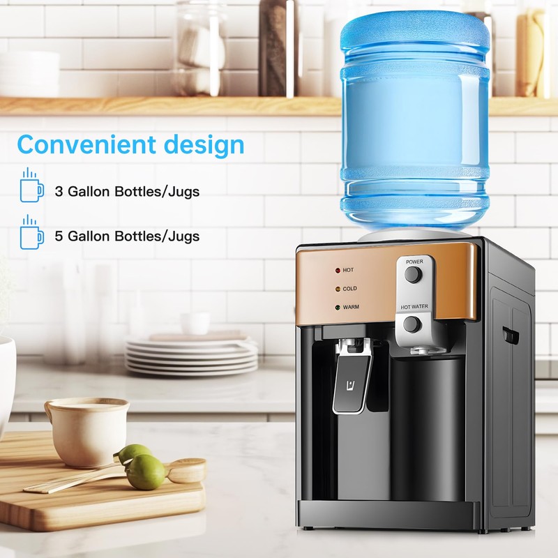 Housiwill Countertop Water Dispenser, Top Loading Water Cooler for 1.2