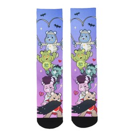 Bioworld Care Bears X Universal Monsters Socks Men's Horror Film Characters Design Sublimated Adult Mid-Calf Crew Socks